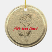 Goldene Feiertagssaison Keramik Ornament (Hinten)