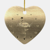 Goldene Feiertagssaison Keramik Ornament (Hinten)