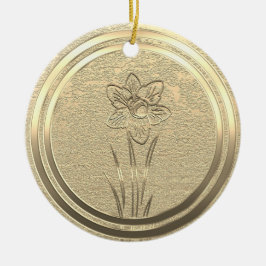 Goldene Feiertagssaison Keramik Ornament