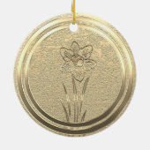 Goldene Feiertagssaison Keramik Ornament (Hinten)