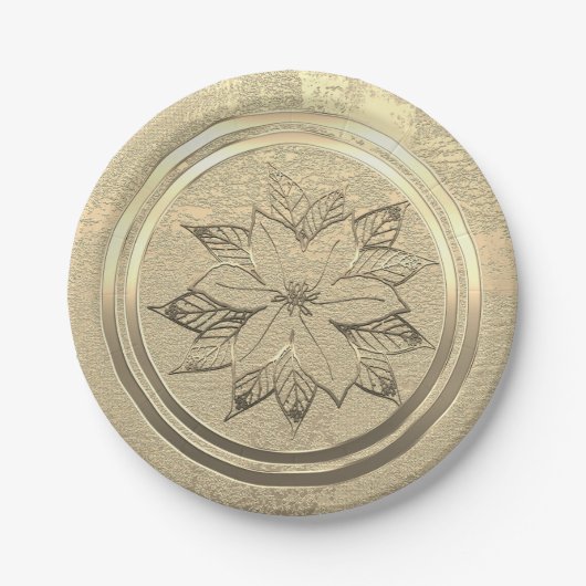 Goldene Feiertagssaison Pappteller (Vorderseite)