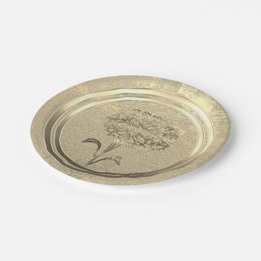 Goldene Feiertagssaison Pappteller (Schrägansicht)