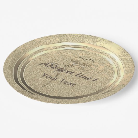 Goldene Feiertagssaison Pappteller (Schrägansicht)