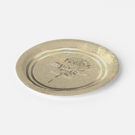 Goldene Feiertagssaison Pappteller (Schrägansicht)