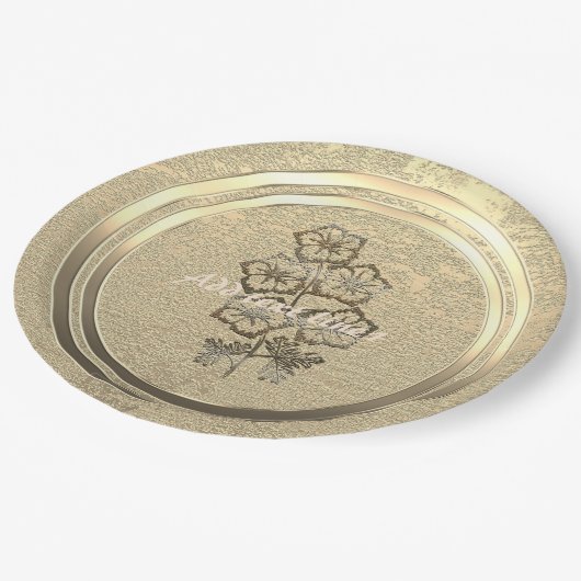 Goldene Feiertagssaison Pappteller (Schrägansicht)