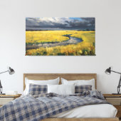 Goldene Felder und bewölkter Himmel Leinwanddruck (Insitu (Schlafzimmer))