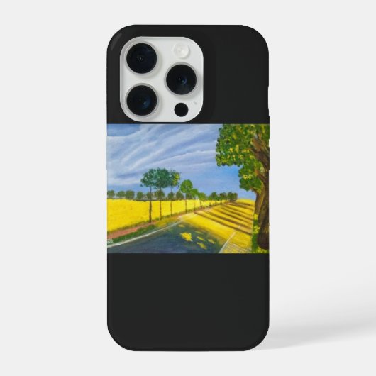 Goldene Felder und Pfad iPhone Hülle (Rückseite)