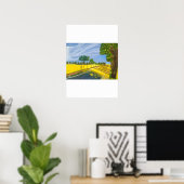 Goldene Felder und Pfad Poster (Heimbüro)