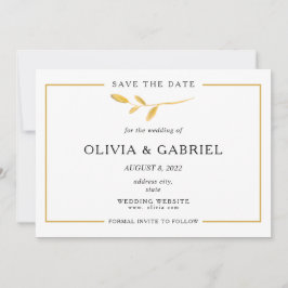 Goldene Filiale. Einfache Typografie Save The Date