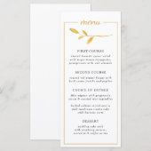 Goldene Filiale Moderne Hochzeit Menükarte (Vorne/Hinten)