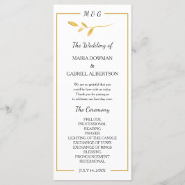 Goldene Filiale Trendy typography Wedding Programm