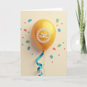 Goldene Filigran-Ballonkarte Karte