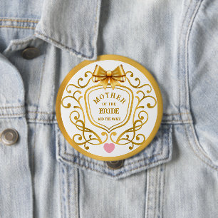 Goldene filigrane Verzierung & Schleife Mutter d Button