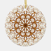 Goldene Filigree-Flake auf Weiß Keramik Ornament (Vorne)