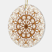 Goldene Filigree-Flake auf Weiß Keramik Ornament (Links)