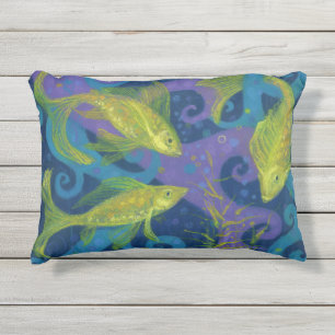 Goldene Fische, Fische, Fische, Unterwasser Kissen Für Draußen