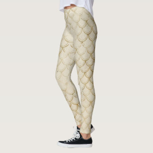 Goldene Fischschuppen Retro Grunge Meerjungfrauens Leggings