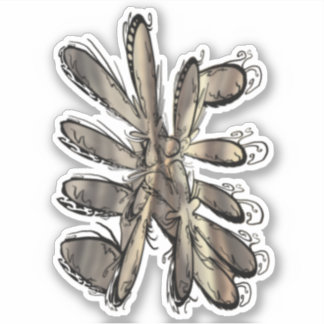 Goldene Flamme Blume Aufkleber