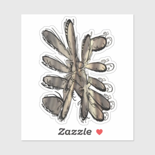 Goldene Flamme Blume Aufkleber (Blatt)