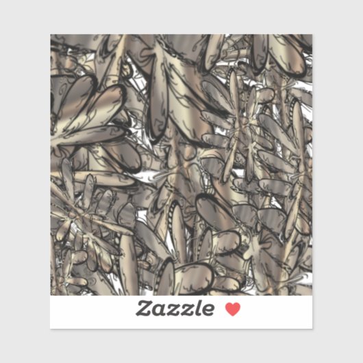 Goldene Flamme Blume Aufkleber (Blatt)