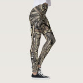 Goldene Flamme Blume Leggings (Rechts)