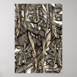 Goldene Flamme Blume Poster