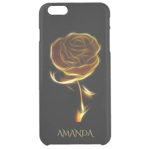 Goldene Flamme der Rose Durchsichtige iPhone 6 Plus Hülle