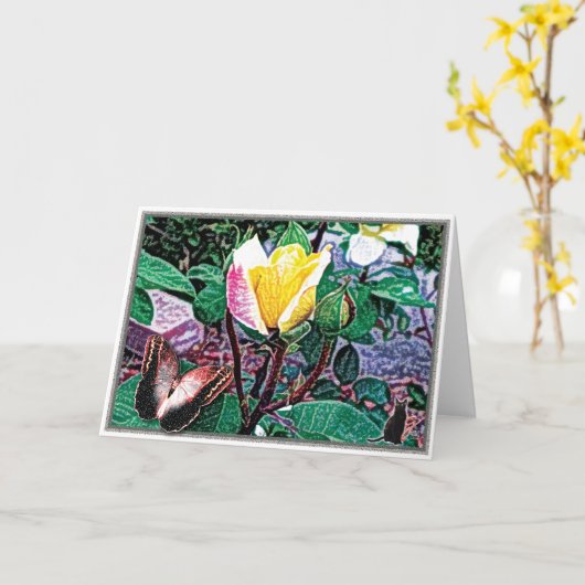 Goldene Flamme Karte (Gelbe Blume)