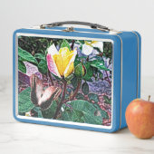 Goldene Flamme Metall Brotdose (Beispiel)