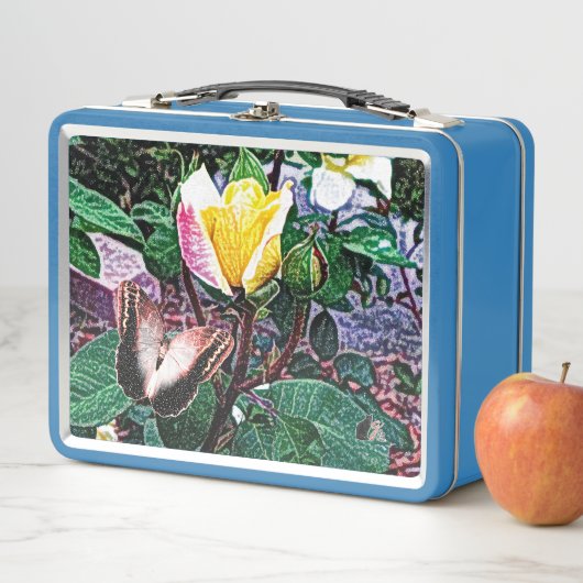 Goldene Flamme Metall Brotdose (Beispiel)