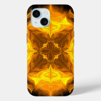 Goldene Flammen-Kaleidoskop-Fraktalkunst