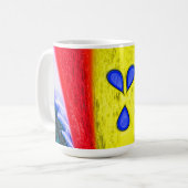 Goldene Flammenkunst Kaffeetasse (Vorderseite Links)