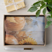 Goldene Flasche mit Pumpkin Decoupage Seidenpapier (Geschenk)