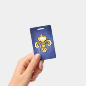 Goldene Fleur de Lis auf Blau Ausweis (Handheld)