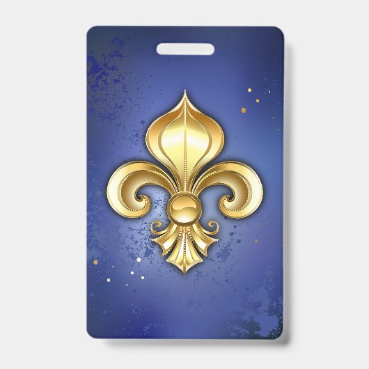 Goldene Fleur de Lis auf Blau Ausweis (Vorderseite)