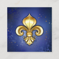 Goldene Fleur de Lis auf Blau