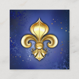Goldene Fleur de Lis auf Blau Begleitkarte