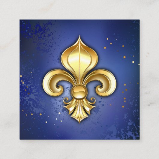 Goldene Fleur de Lis auf Blau Begleitkarte (Vorderseite)