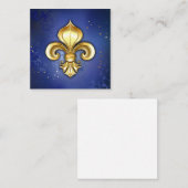Goldene Fleur de Lis auf Blau Begleitkarte (Vorne/Hinten)