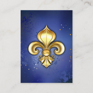 Goldene Fleur de Lis auf Blau Begleitkarte