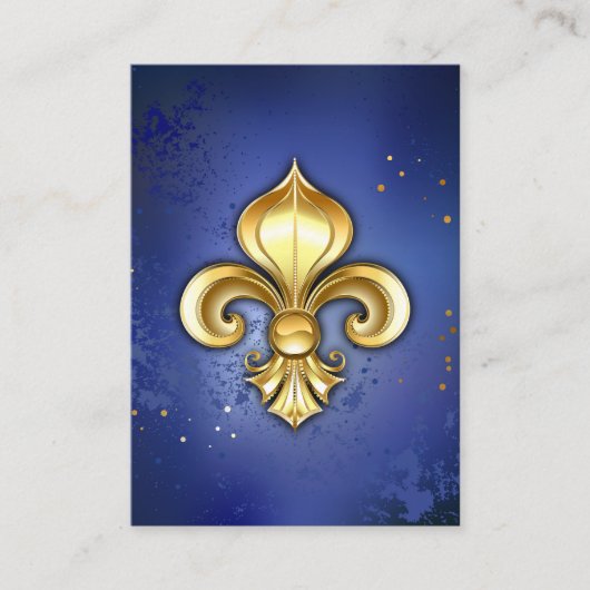 Goldene Fleur de Lis auf Blau Begleitkarte (Vorderseite)