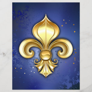 Goldene Fleur de Lis auf Blau Flyer