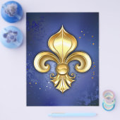 Goldene Fleur de Lis auf Blau Flyer (Einzeln)