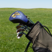 Goldene Fleur de Lis auf Blau Golf Headcover (In SItu)