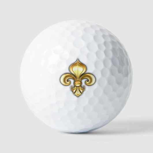 Goldene Fleur de Lis auf Blau Golfball (Vorderseite)