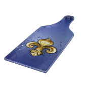 Goldene Fleur de Lis auf Blau Schneidebrett (Ecke)