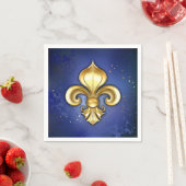 Goldene Fleur de Lis auf Blau Serviette (Beispiel)