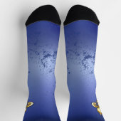 Goldene Fleur de Lis auf Blau Socken (Oben)