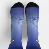Goldene Fleur de Lis auf Blau Socken (Oben)