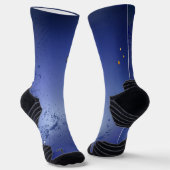 Goldene Fleur de Lis auf Blau Socken (Gewinkelt)